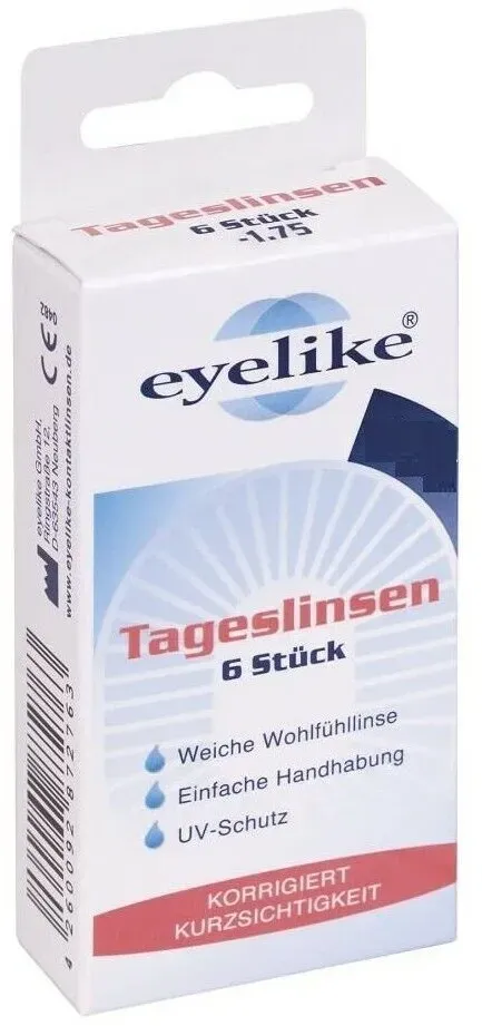 Eyelike Kontaktlinsen Tageslinse -1,25 6er