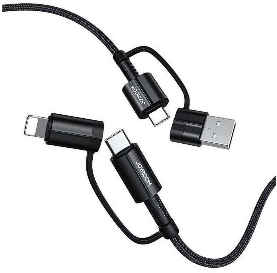 JOYROOM S-1230G3 4in1 Smartphone-Kabel, USB-C, Lightning, USB Typ A, USB C (120 cm), 4in1 USB Multi Handy Schnell Ladekabel Multi USB Type C Kabel Typ C
