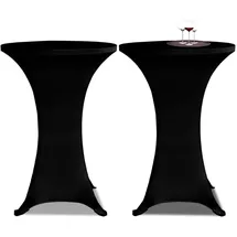vidaXL Tischhusse Stretch Ø 60 cm Schwarz 2er Set