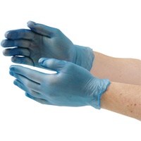 Vogue CF403-S Vinyl-Handschuhe für die Lebensmittelzubereitung, Puder klein, blau (100er Pack)