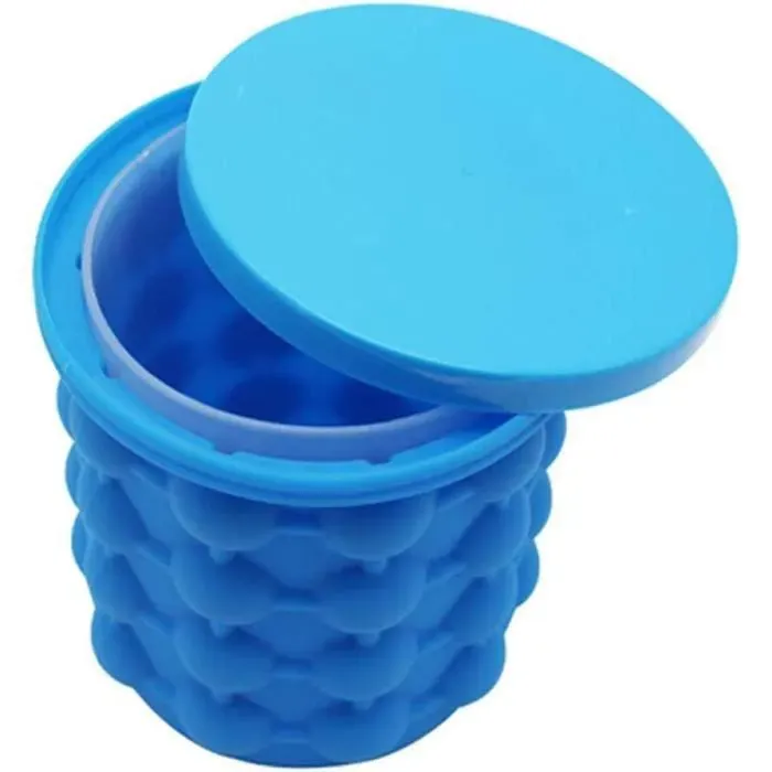 Seau à glacon Glace créatif silicone seau moule portable à glaçons (2 en 1) Gain de place Ice Cube Maker, for les boissons gaze[671]