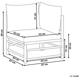 Beliani Gartenstuhl, Weiss Heller Holzfarbton 67x67x80