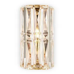 Licht-Erlebnisse Wandleuchte JONAS Gold Transparent Art Déco 1x E14 bis 60W LE116378