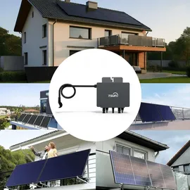 sunniva Balkonkraftwerk Full Black Bifazial 2000 W inkl. TSUN 800 W Wechselrichter + 4 x 500 W Solarmodule
