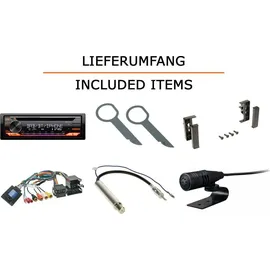 JUST SOUND best choice for caraudio Autoradio Einbaupaket JVC KD-DB922BT passend für Audi A2 8Z Lenkradfernbedienung | Bluetooth Telefonieren Audiostreaming