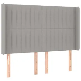 vidaXL Boxspringbett mit Matratze & LED Hellgrau 140x200 cm Stoff