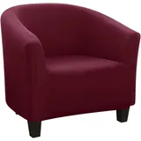 Stretch-cabrio-sesselbezug, Einfach Zu Installieren Und Zu Waschen, Stuhlbezug Mit Armlehnen, Chesterfield-sesselbezug Für Theke, Bar, Wohnzimmer, Besprechungszimmer, Weinrot - Crezuo