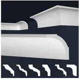 Marbet Design Stuckleisten XPS Styropor weiß - Deckenleisten Deckenstuck Leisten E-Leisten - (50 Meter / 25 Leisten E-13)