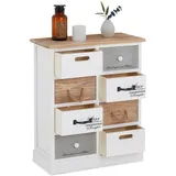 CARO-Möbel Kommode Salva 53 x 64 x 27 cm Weiß / Mehrfarbig
