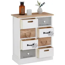 CARO-Möbel Kommode Salva 53 x 64 x 27 cm Weiß / Mehrfarbig