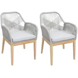 Mendler HWC-H56b Gartenstuhl 58 x 58 x 85 cm hellgrau 2 St.