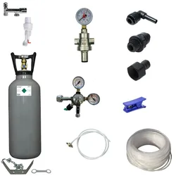 Anschlußpaket für Auftisch Anlage Sprudel Tafelwassergerät 6Kg CO2 OHNE Filter