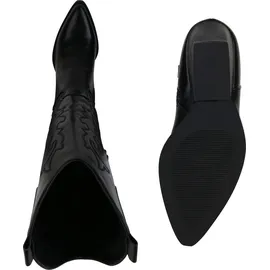 VAN HILL Damen Cowboystiefel in Schwarz,
