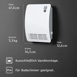 Stiebel Eltron Schnellheizer CK 20 Premium, 2 kW, Wochentimer, 120 Min. Timer, Silent Mode, Heizlüfter energiesparend, Bad, 237835