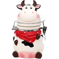 Dekohelden24 Vorratsdose Keramik Kuh 12 x 11 x 20,5 cm