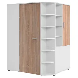 Eckschrank Young Weiß/Eichefarben