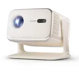 AURZEN BOOM Mini Smart Beamer mit Google TV, 4K Unterstützt Projektor, 20W Dolby Audio, Echtzeit-Autofokus und Trapezkorrektur, 500 ANSI lumens - Beige