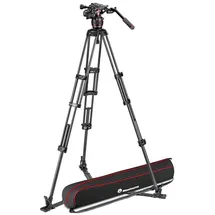 Manfrotto Nitrotech 608 Carbon Doppelrohr-Stativ mit Bodenspinne