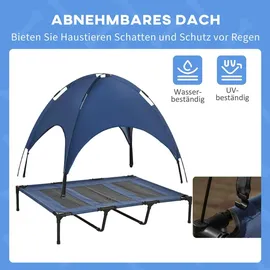 PawHut Hundebett mit Baldachin 122 x 92 x 108 cm dunkelblau