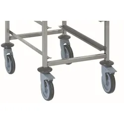 Tournus Wagen für Geschirrkörbe  Abmessung 630 x 630 x 1785 mm  4 Lenkrollen aus Polyamid (rostfrei), 2 Feststellbremsen