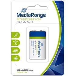 MEDIARANGE MRBAT124 - Wiederaufladbarer Akku - Nickel-Metallhydrid (NiMH) - 9 V - 1 Stück(e) - 300 mAh - Cd (cadmium) - Hg (Quecksilber)