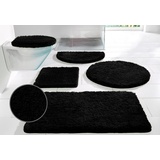 my home Badematte Sanremo, Badvorleger, Badezimmer Teppich, sehr weich, Höhe 30 mm, rutschhemmend beschichtet, fußbodenheizungsgeeignet, schnell trocknend, Polyester, rund, Badteppich, unifarben, rechteckig, rund & als 3-tlg. Set erhältlich schwarz rund | Ø 120 cm x 30 mm