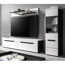 inn.furn Wohnwand Cooper, (Wohnkombination in Weiß matt und Basalt Grau, 3-teilig, Breite 220 cm), hängend oder stehend weiß
