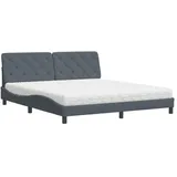 vidaXL Bett 200 x 200 cm Dunkelgrau