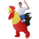 FUNFOCUS Aufblasbare Hahn kostüm Erwachsene - Unisex Halloween & Karneval Faschings Hahn kostüm für 150-190cm-inflatable costume Perfekt für Partys, Geburtstage & Feste,rooster costume adult