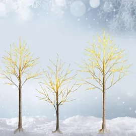 Costway LED Lichterbaum, Birkenbaum Tannenbaum, Christbaum, 180cm