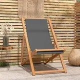 Teenpull – Strandstuhl Klappbar Massivholz Teak Grau