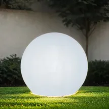 Licht-Erlebnisse Led Kugellampe Außen Solar Dimmer Ip65 B: 40 cm 35 Cm Hoch Weiß rund Mit Farbwechsel Rgbw