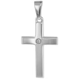 trendor 75449 Kreuz mit Zirkonia 19 mm Weißgold 585 / 14K