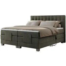 MKS Meble Boxspringbett 200 x 200 cm H3 Dunkelgrau