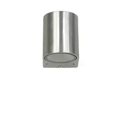 Licht-Erlebnisse Halbrunde Außenwandlampe Silber Aluminium AALBORG