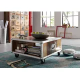 MASSIVMOEBEL24.DE Couchtisch Altholz mehrfarbig 80 x 80 x 42 cm