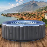 BRAST Whirlpool aufblasbar MSpa Bergen für 8 Personen Ø224X70cm In- Outdoor Pool Ganzjähriger Einsatz 144 Massagedüsen Stromsparend inkl. Energ...