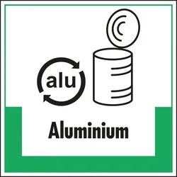 Schild I Abfallkennzeichen Aluminium, mit Symbol und Text, Kunststoff, 200x200mm