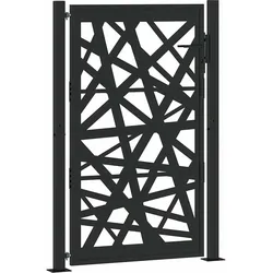 vidaXL Gartentor Schwarz 105x155 cm Stahl Lichtdesign