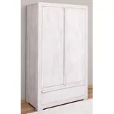 Casa Padrino Kleiderschrank Landhausstil 110 x 53 x 190 cm Kiefer massiv weiß