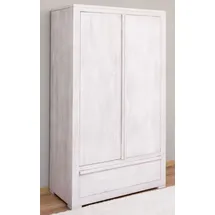 Casa Padrino Kleiderschrank Landhausstil 110 x 53 x 190 cm Kiefer massiv weiß