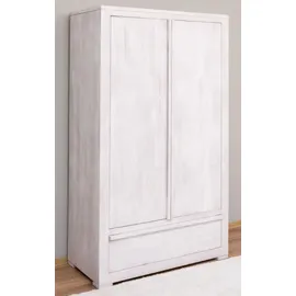 Casa Padrino Kleiderschrank Landhausstil 110 x 53 x 190 cm Kiefer massiv weiß
