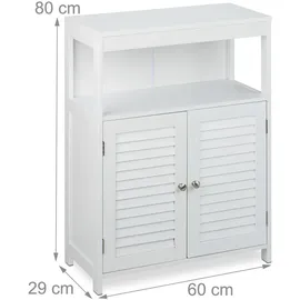 Relaxdays Badschrank 80 x 60 x 29 cm Weiß