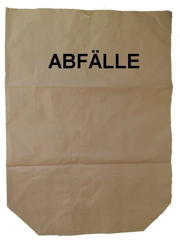 50 Stück Papier-Müllbeutel 700 x 950 mm + 260 mm 2-fach Nassfest 120 Liter