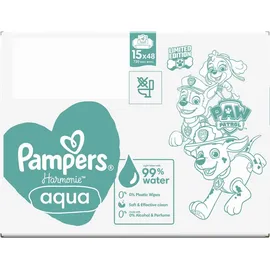 Pampers Harmonie Aqua Baby Feuchtetücher Paw Patrol, 15 x 48er Stück