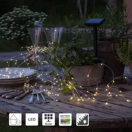 Star Trading Solar Lichterkette 200 LEDs warmweiß 19,9m Lichtsensor