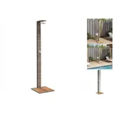 vidaXL Gartendusche Grau 50x55x224 cm Poly Rattan und Akazienholz