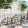 Outsunny Gartentisch für 6 Personen 160 x 80 cm Wetterfest Balkontisch mit Holzoptik Lamellendesign, Buffettisch Metall, 80x75x160 Gartenmöbel, Gartentische, Gartentische