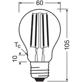 Osram LED EEK A (A - G) E27 Glühlampenform 7.2W = 100W Warmweiß (Ø x H) 60mm x 60mm