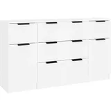 vidaXL 3-tlg. Sideboard-Set Weiß Holzwerkstoff